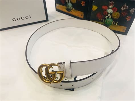 cinturón gucci blanco|cinturones Gucci originales.